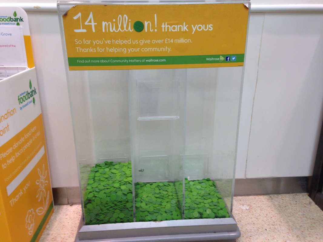 Como Breast Cancer Support Group green tokens at Waitrose